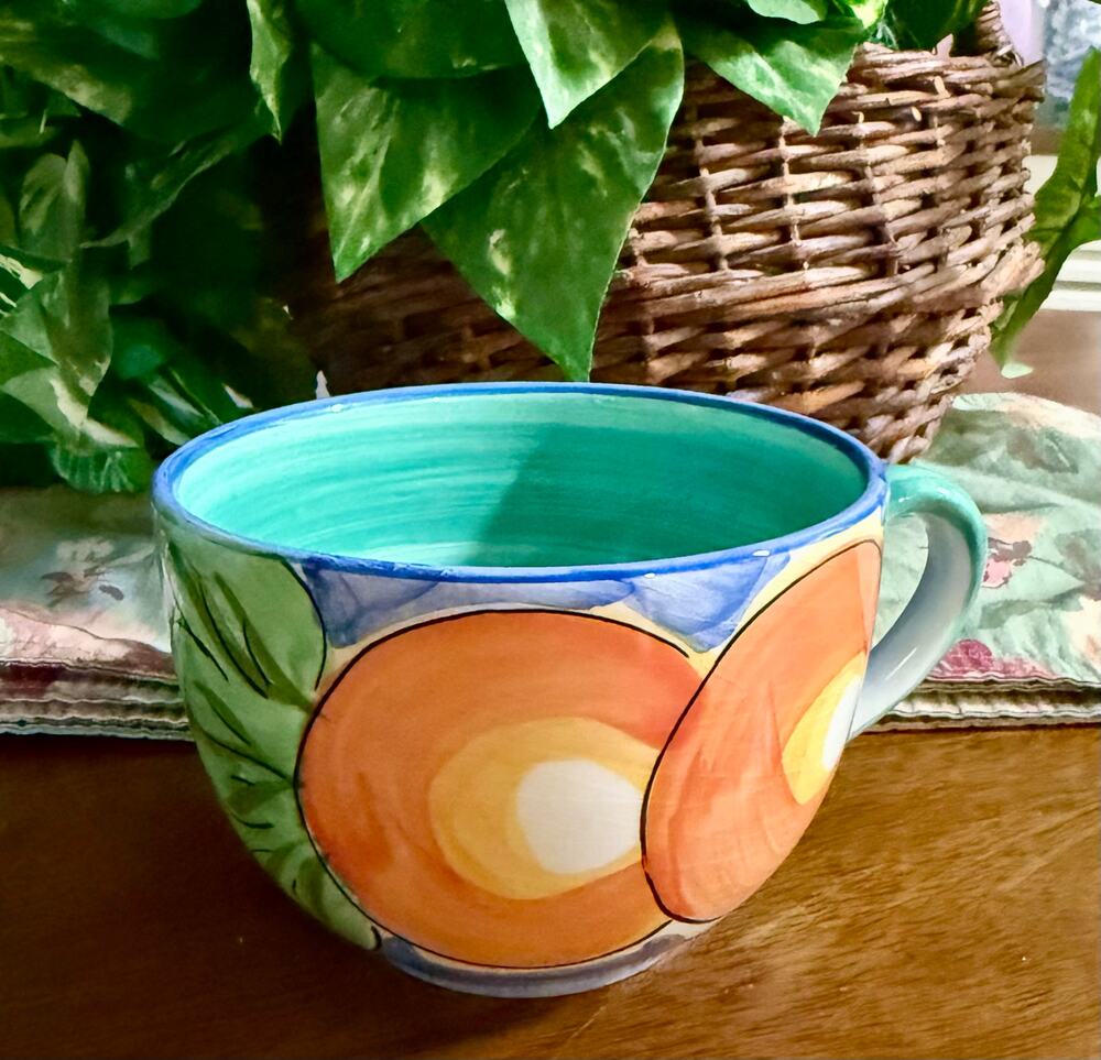 Vtg Studio Nova Portugal BF 070 Frulos Grapes Orange Mug